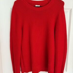 J. Crew Vibrant Red Crew Neck Sweater